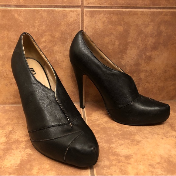 JENNIFER LOPEZ Black Leather Bootie Heel Platform - Picture 3 of 8